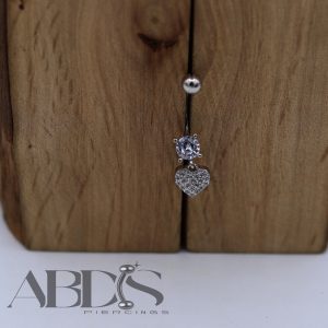 پیرسینگ ناف اویز قلب