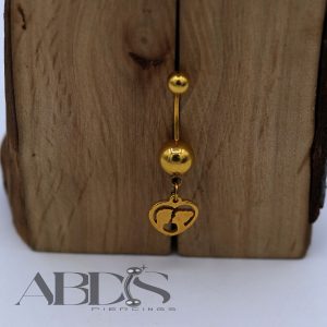 پیرسینگ ناف اویز قلب