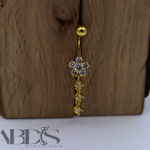 پیرسینگ ناف مدل گل اویز دار