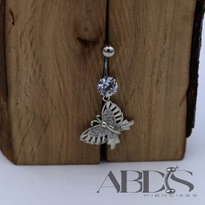 پیرسینگ ناف اویز پروانه