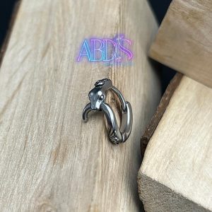 پیرسینگ گوش حلقه‌ای طرح مار استیل ۱۰ میل ضد حساسیت آبدیس