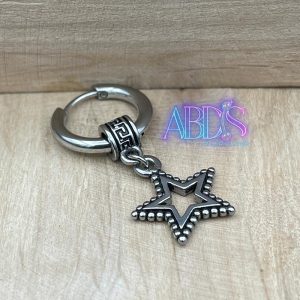 پیرسینگ گوش حلقه ای آویز دار طرح ستاره استیل ضد حساسیت اکسسوری آبدیس